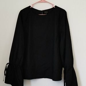 Women black dress shirt